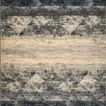 Regal Opus rug featuring a gradient design transitioning from dark blue at the top to cream in the middle, and back to dark blue at the bottom