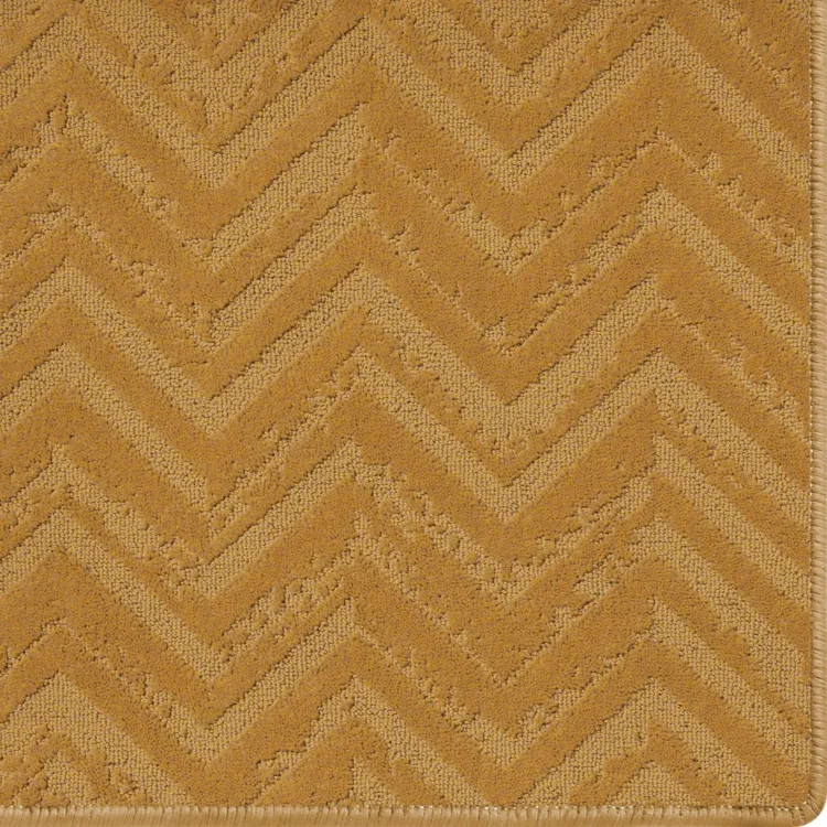 bronze orange rug with relic pattern and overlocked edges