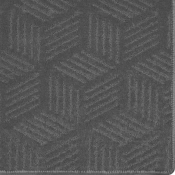 Bali Bliss rug dark grey custom size carpet rug with cube pattern and overlocked edges