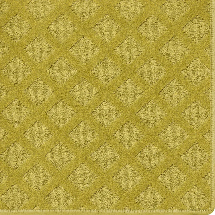 yellow mustard custom size carpet rug with mesh pattern and overlocked edges