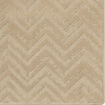 Kyoto Gardens Rug light brown earthy rug with relic pattern and overlocked edges