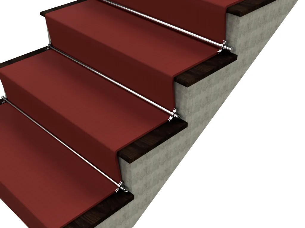 Stainless Steel Rods on Red Carpet