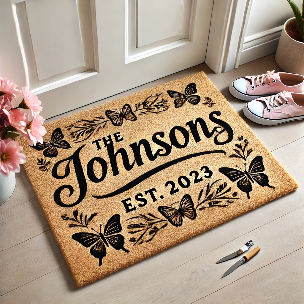 Custom laser engraved doormat