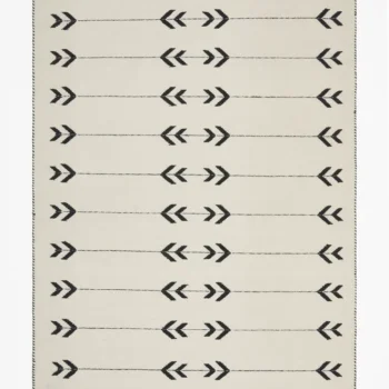 white Quiver Rug with black arrows