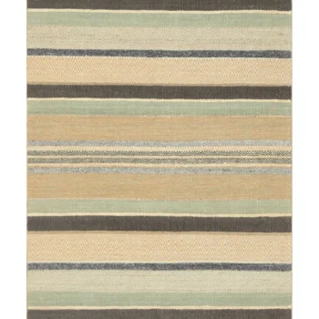 Desert Rug a close up of a striped jute rug