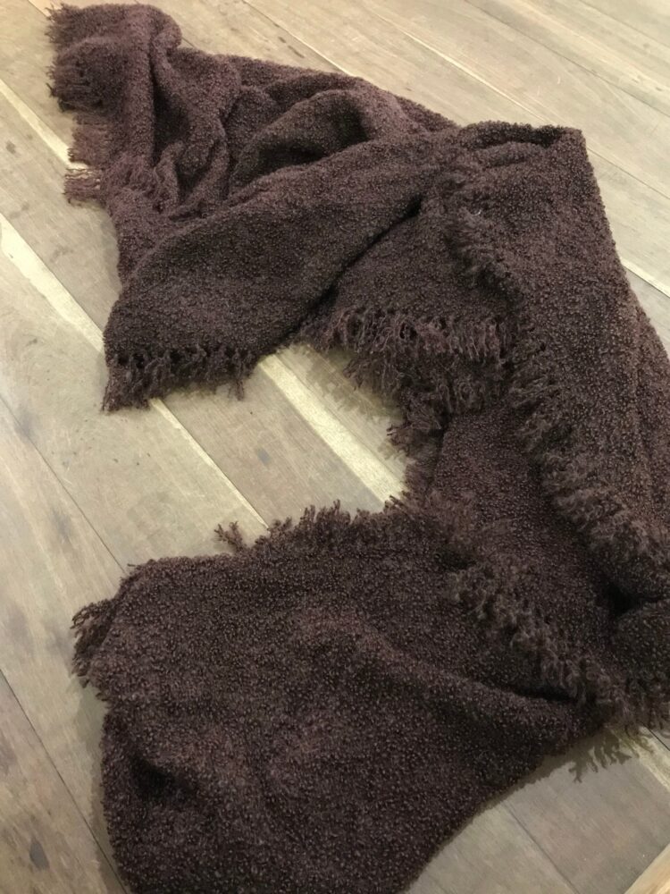 Brown mohair throw