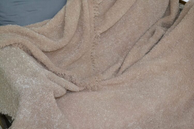 Beige mohair throw