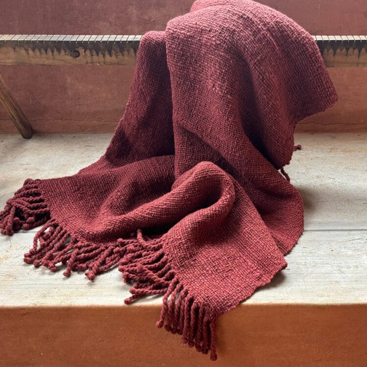 Bhutan Mohair Throw - Rust - Image 2