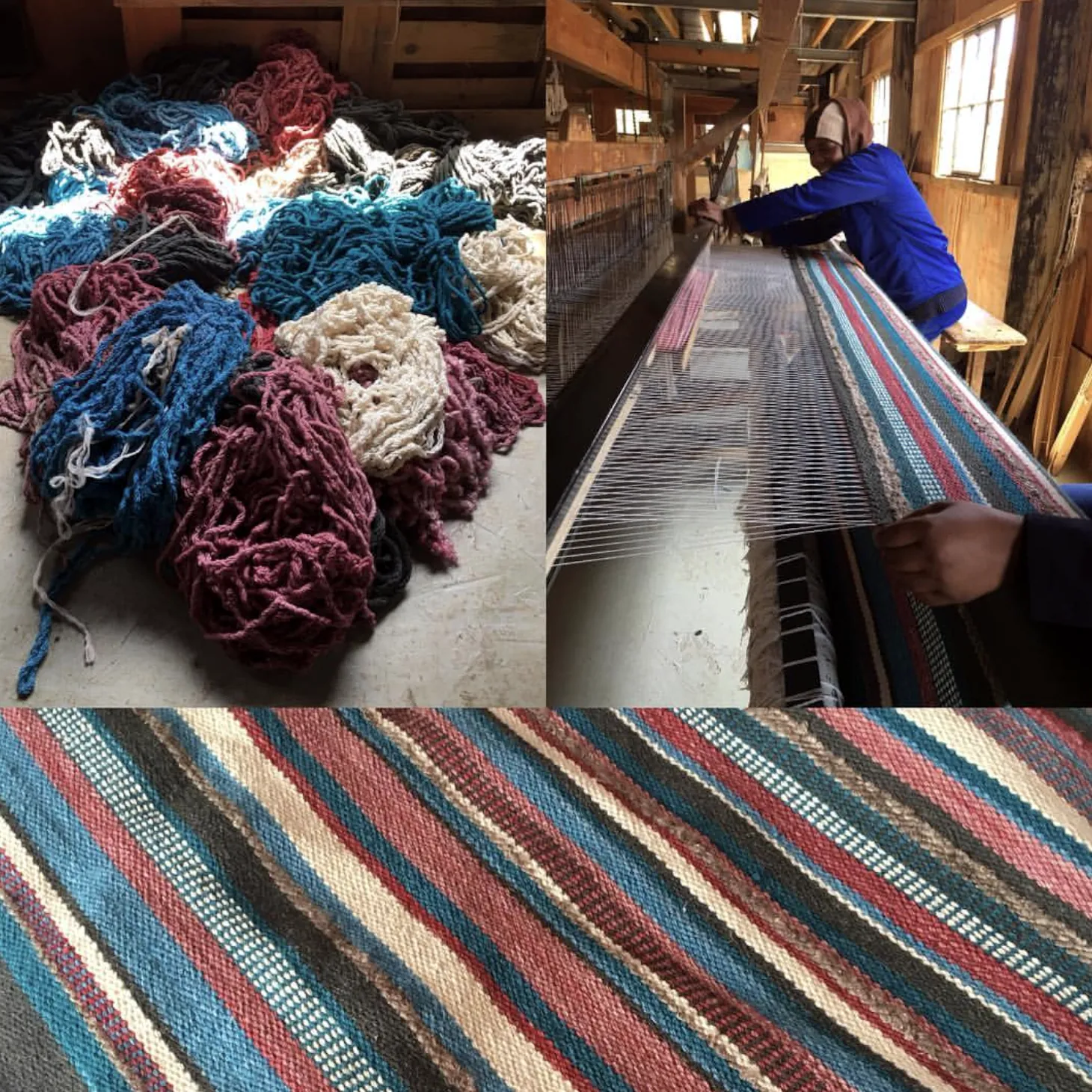 Dyed Yarn, Weaving and finished rug