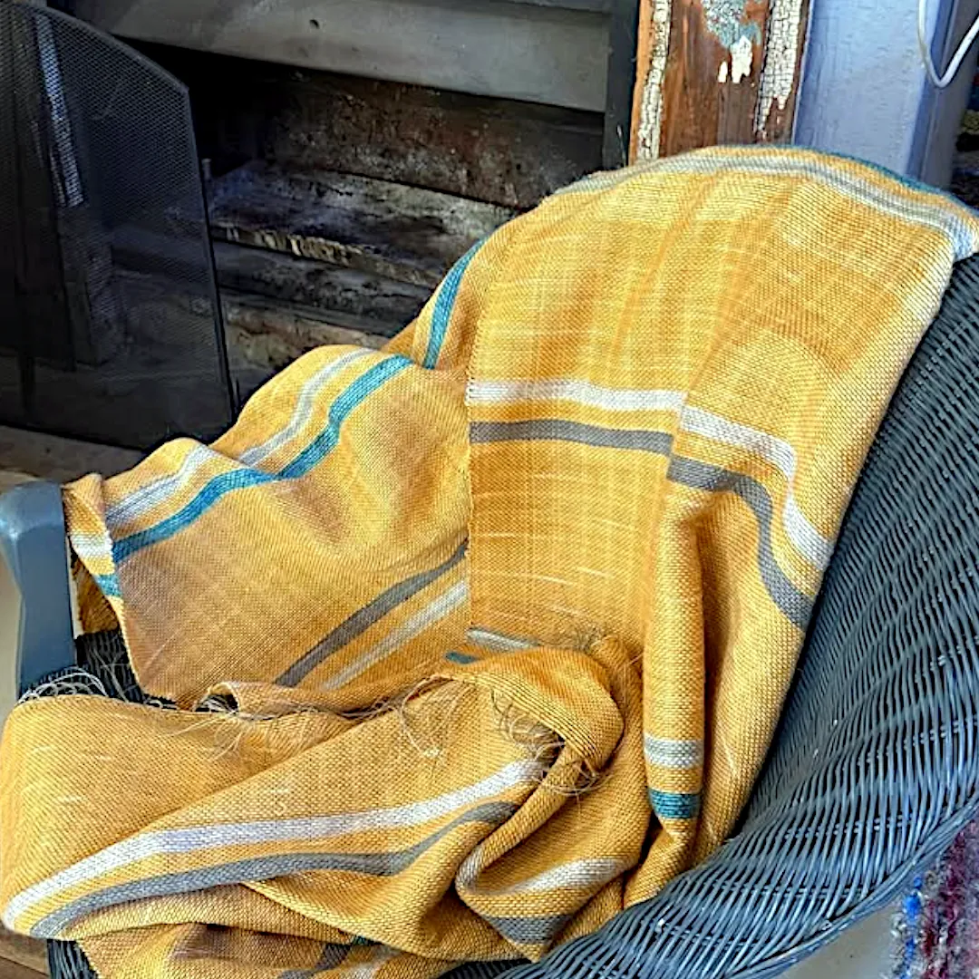 Yellow Striped throw Blacket 