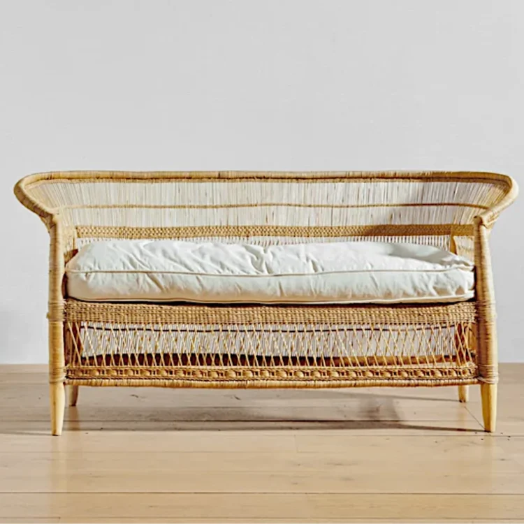 Cane couch and cushion