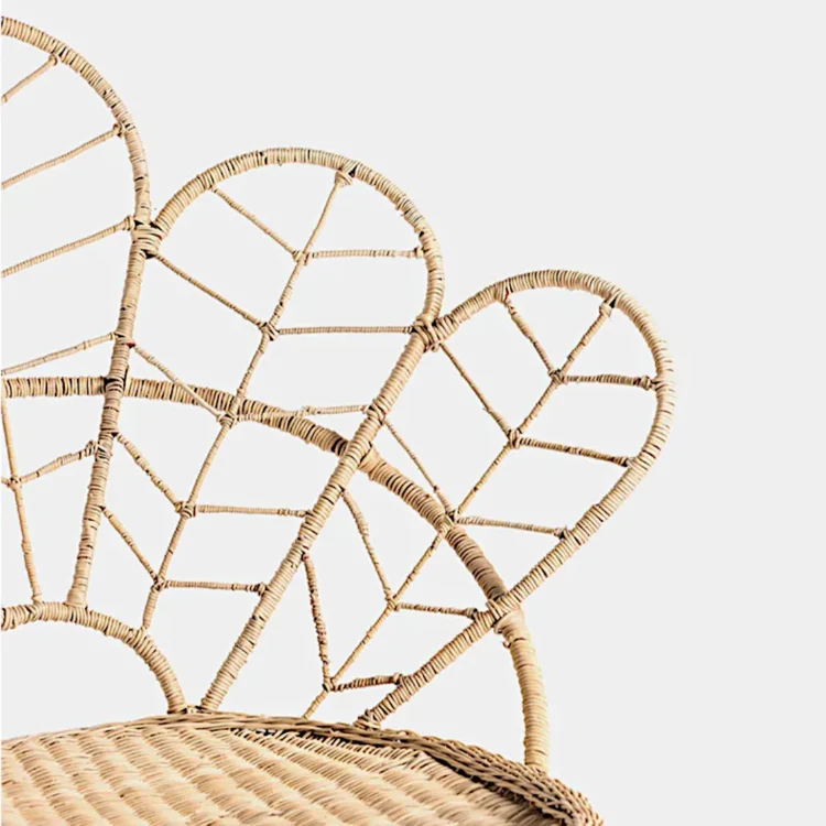 Wicker Flower Chair side