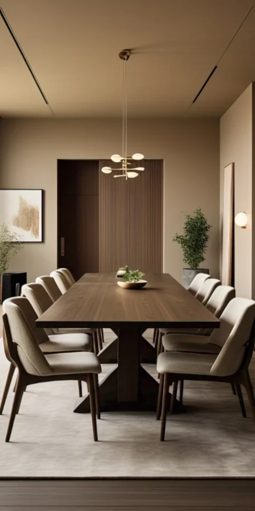 Japandi style dining room table