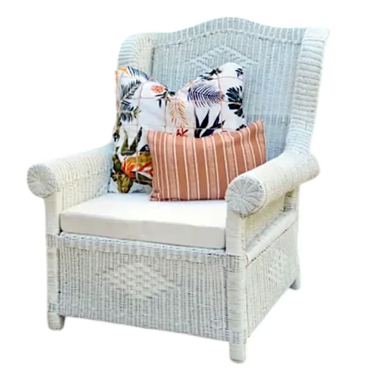 Wicker Wingback Chair