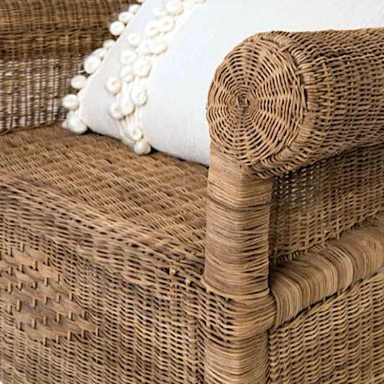 Wicker Wingback Chair arm