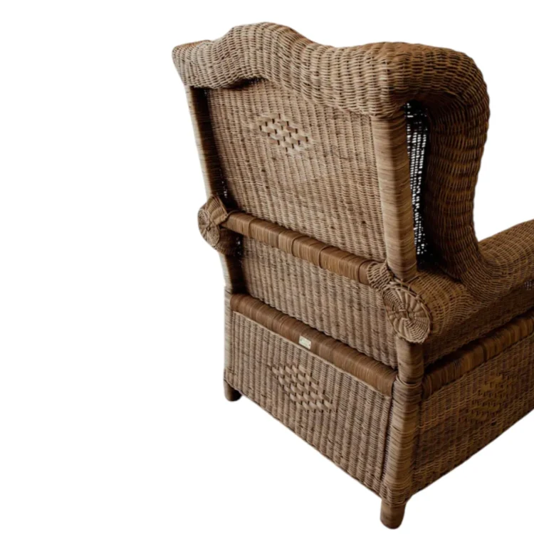 Wicker Wingback Chair back