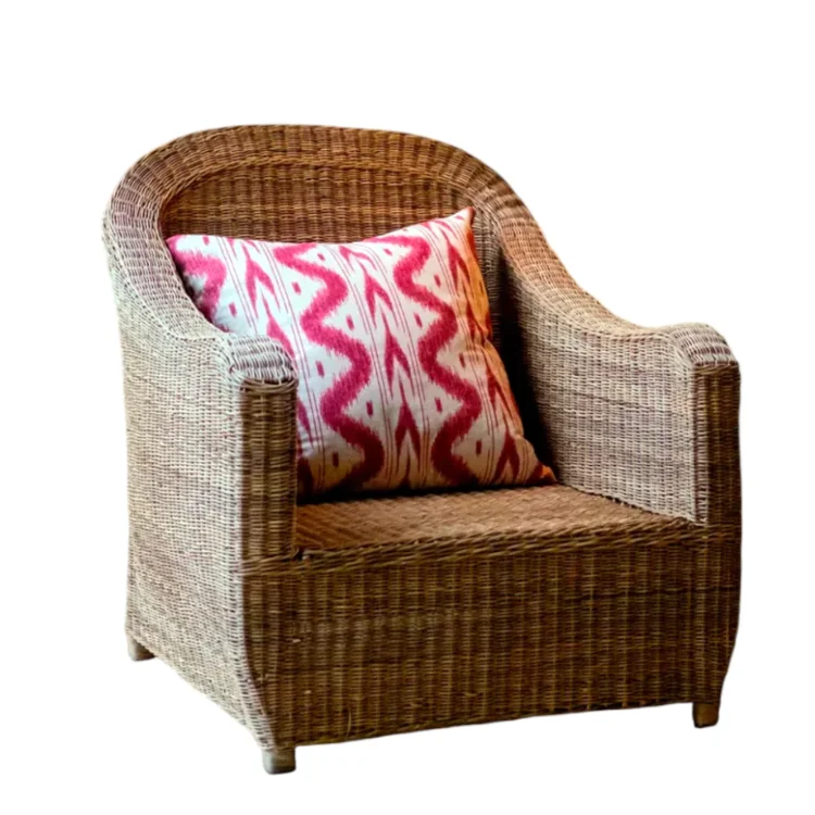 relaxed wicker chair