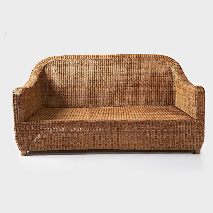 Relaxed wicker couch