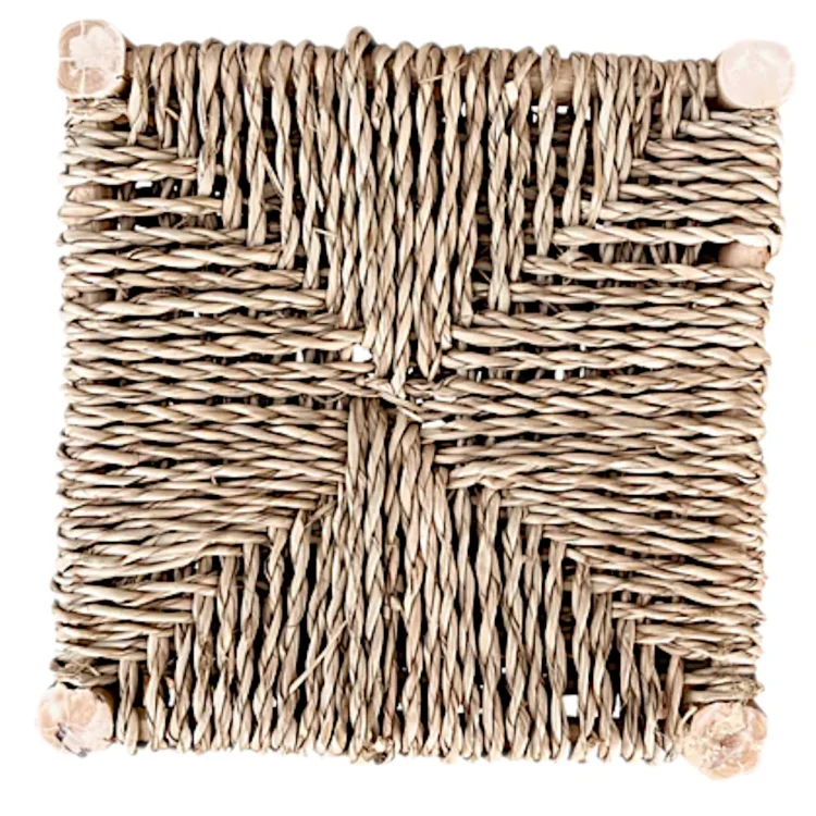 Wicker Half Stool Bench Chair top