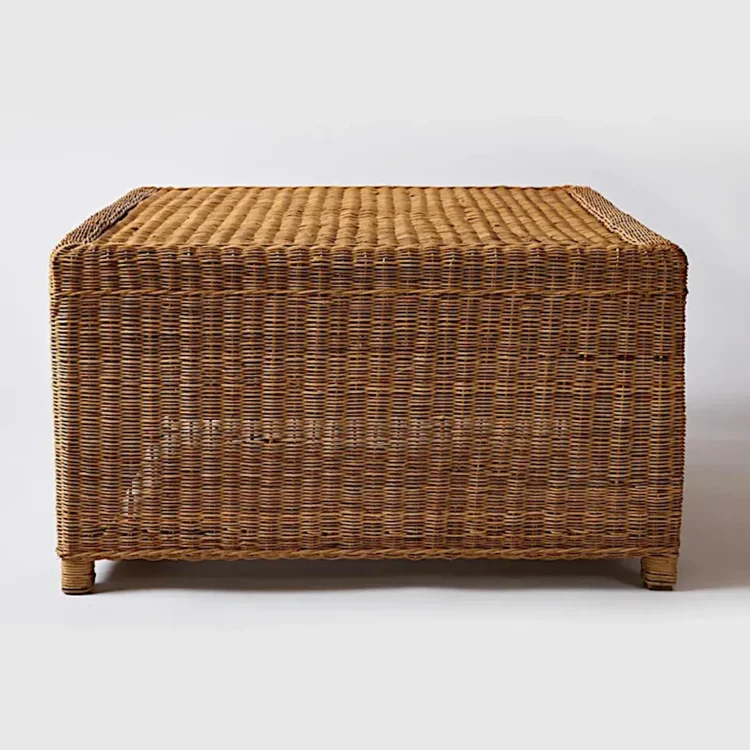 side view wicker box table